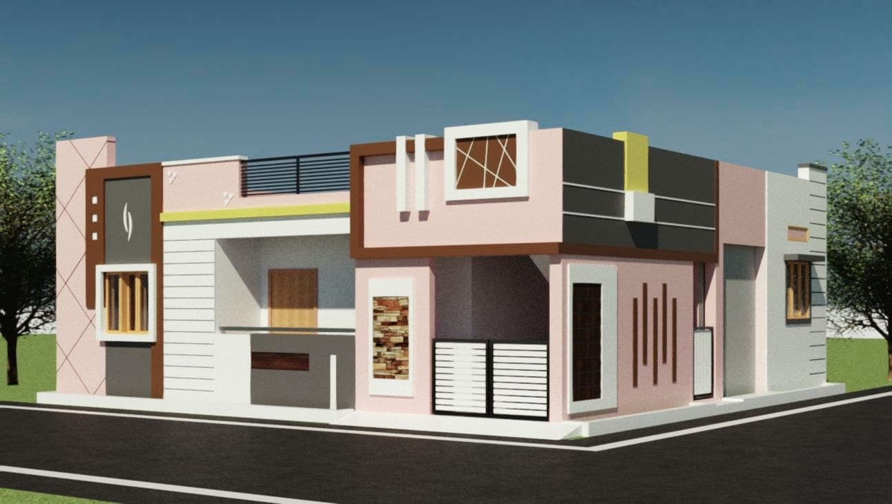 Residential home 3D exterior render